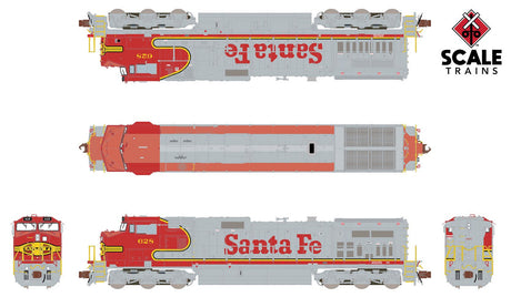 Scaletrains SXT38513 GE DASH 9-44CW, ATSF Santa Fe Warbonnet #629 ESU v5.0 DCC & Sound N Scale