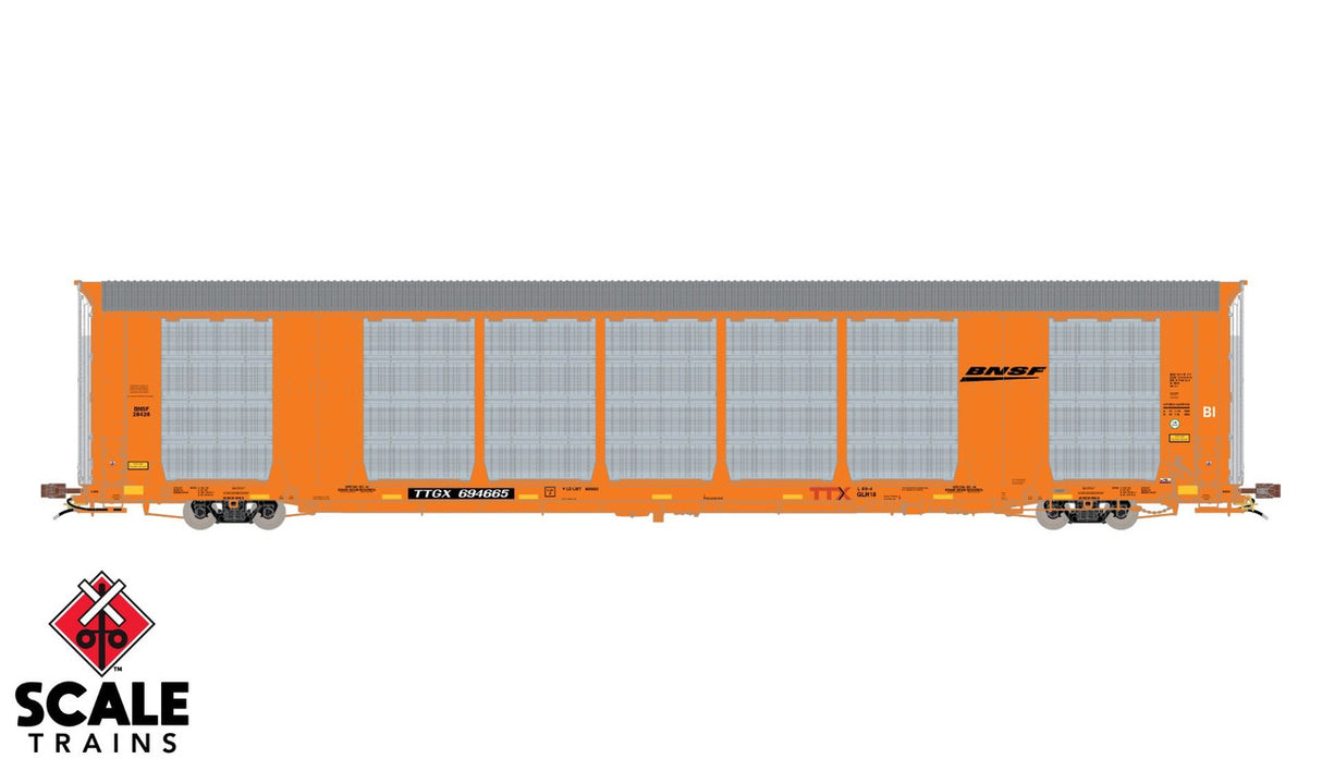 Scaletrains SXT38864 Gunderson Multi-Max Autorack BNSF/Orange/Black Logo/TTGX #694670 HO Scale