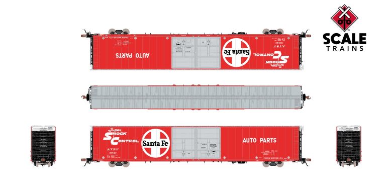Scaletrains SXT39044 Thrall 86' High-Cube Double-Plug-Door Boxcar with Roofwalk, Santa Fe/ATSF #36861 HO Scale