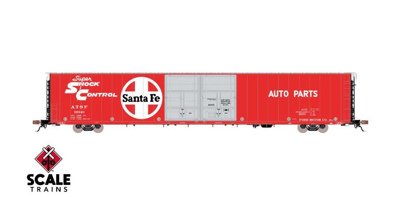Scaletrains SXT39044 Thrall 86' High-Cube Double-Plug-Door Boxcar with Roofwalk, Santa Fe/ATSF #36861 HO Scale