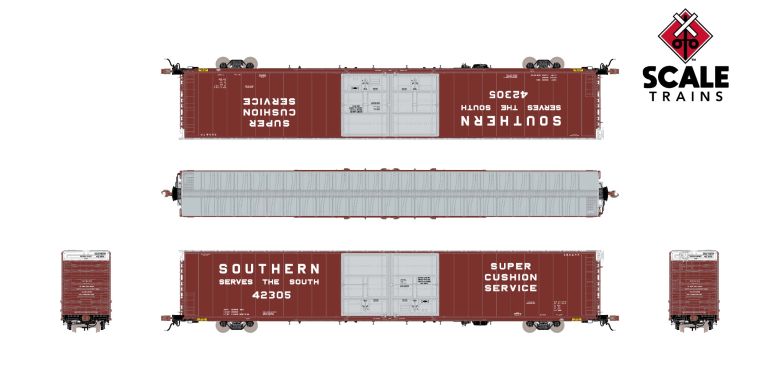 Scaletrains SXT39052 Thrall 86' High-Cube Double-Plug-Door Boxcar with Roofwalk, Southern/SOU #42329 HO Scale