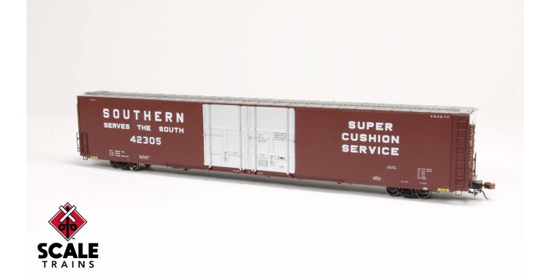 Scaletrains SXT39052 Thrall 86' High-Cube Double-Plug-Door Boxcar with Roofwalk, Southern/SOU #42329 HO Scale