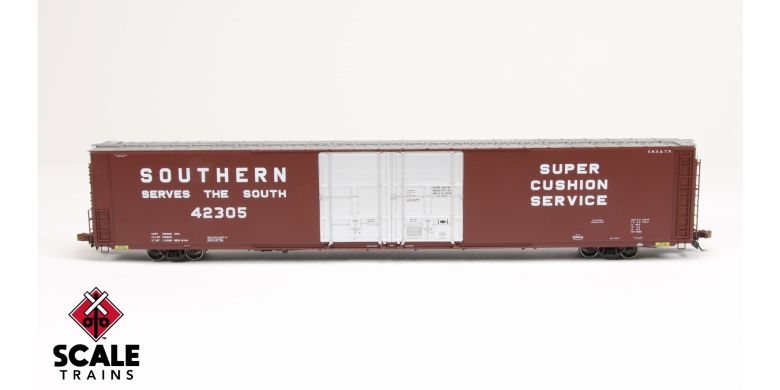Scaletrains SXT39052 Thrall 86' High-Cube Double-Plug-Door Boxcar with Roofwalk, Southern/SOU #42329 HO Scale