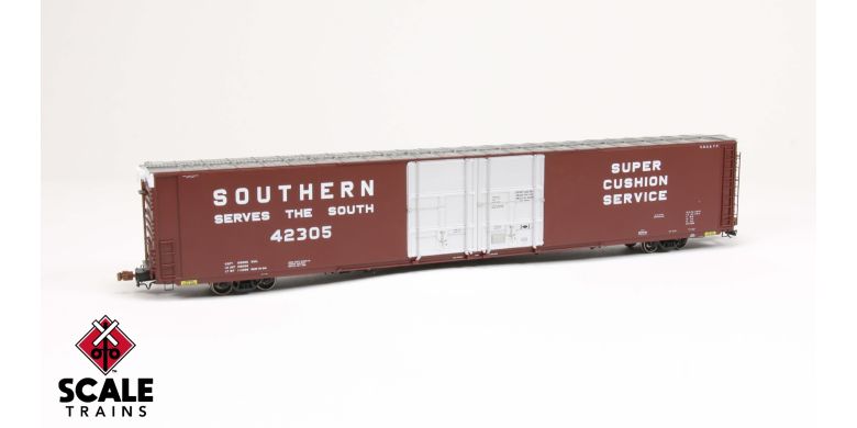 Scaletrains SXT39052 Thrall 86' High-Cube Double-Plug-Door Boxcar with Roofwalk, Southern/SOU #42329 HO Scale