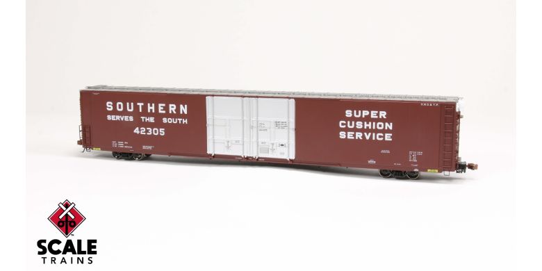Scaletrains SXT39052 Thrall 86' High-Cube Double-Plug-Door Boxcar with Roofwalk, Southern/SOU #42329 HO Scale