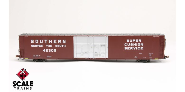 Scaletrains SXT39052 Thrall 86' High-Cube Double-Plug-Door Boxcar with Roofwalk, Southern/SOU #42329 HO Scale