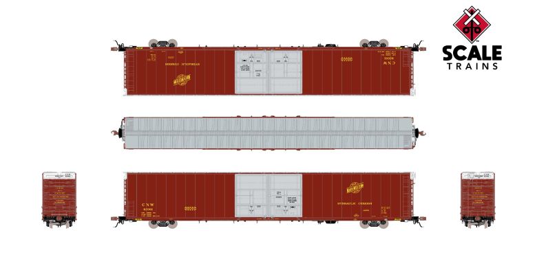 Scaletrains SXT39054 Thrall 86' High-Cube Double-Plug-Door Boxcar with Roofwalk, Chicago & North Western/C&NW #92003 HO Scale