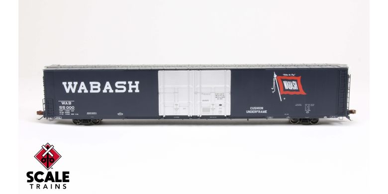 Scaletrains SXT39075 Thrall 86' High-Cube Double-Plug-Door Boxcar with Roofwalk, Wabash/WAB #55045 HO Scale