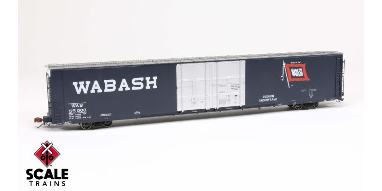 Scaletrains SXT39075 Thrall 86' High-Cube Double-Plug-Door Boxcar with Roofwalk, Wabash/WAB #55045 HO Scale