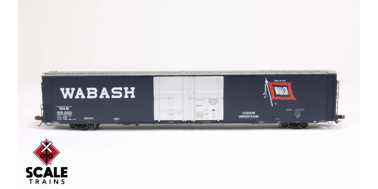 Scaletrains SXT39075 Thrall 86' High-Cube Double-Plug-Door Boxcar with Roofwalk, Wabash/WAB #55045 HO Scale