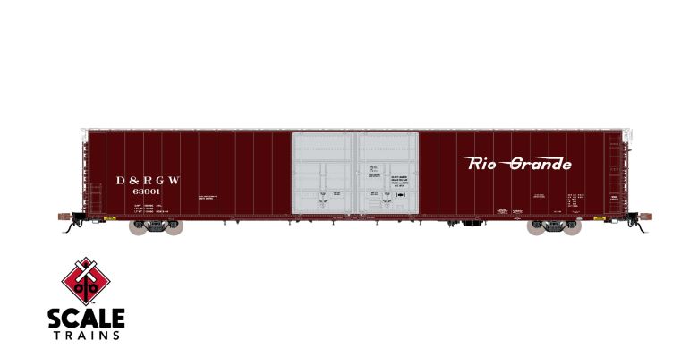 Scaletrains SXT39060 Thrall 86' High-Cube Double-Plug-Door Boxcar with Roofwalk, Denver & Rio Grande Western/D&RGW #63905 HO Scale