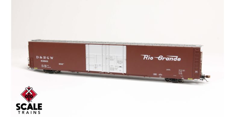 Scaletrains SXT39060 Thrall 86' High-Cube Double-Plug-Door Boxcar with Roofwalk, Denver & Rio Grande Western/D&RGW #63905 HO Scale