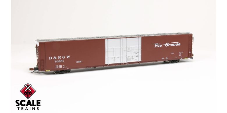 Scaletrains SXT39060 Thrall 86' High-Cube Double-Plug-Door Boxcar with Roofwalk, Denver & Rio Grande Western/D&RGW #63905 HO Scale