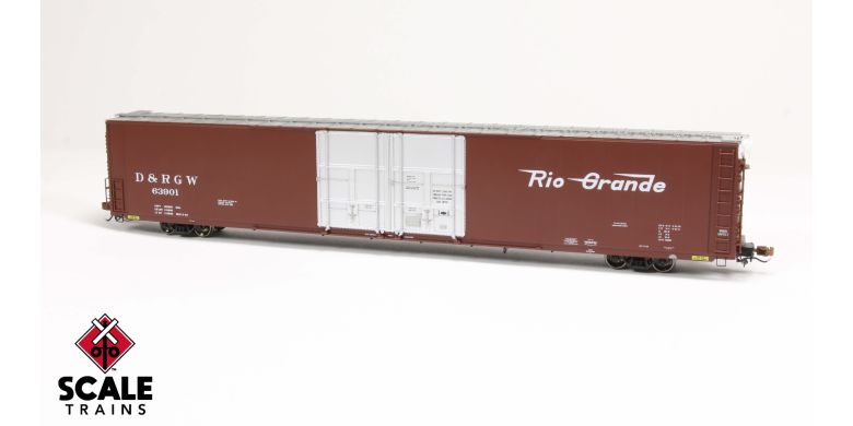 Scaletrains SXT39060 Thrall 86' High-Cube Double-Plug-Door Boxcar with Roofwalk, Denver & Rio Grande Western/D&RGW #63905 HO Scale
