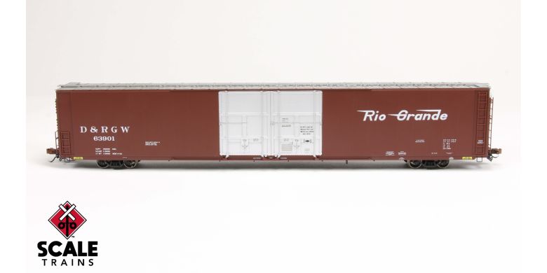 Scaletrains SXT39060 Thrall 86' High-Cube Double-Plug-Door Boxcar with Roofwalk, Denver & Rio Grande Western/D&RGW #63905 HO Scale