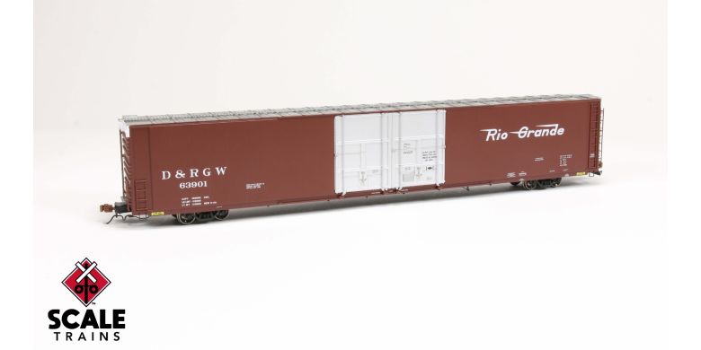 Scaletrains SXT39060 Thrall 86' High-Cube Double-Plug-Door Boxcar with Roofwalk, Denver & Rio Grande Western/D&RGW #63905 HO Scale