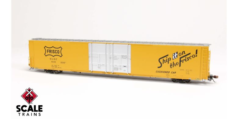 Scaletrains SXT39068 Thrall 86' High-Cube Double-Plug-Door Boxcar with Roofwalk, Frisco/SLSF #9106 HO Scale