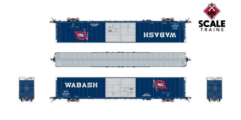 Scaletrains SXT39075 Thrall 86' High-Cube Double-Plug-Door Boxcar with Roofwalk, Wabash/WAB #55045 HO Scale