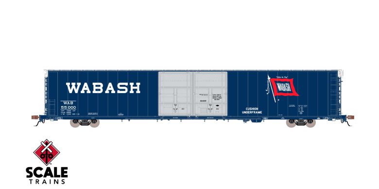Scaletrains SXT39075 Thrall 86' High-Cube Double-Plug-Door Boxcar with Roofwalk, Wabash/WAB #55045 HO Scale