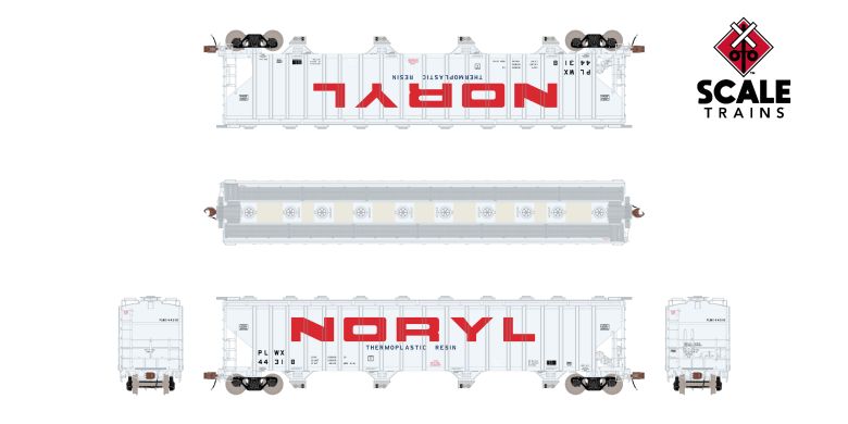 Scaletrains SXT39443 PS 5820 Covered Hopper, Noryl/PLWX/White/Large Red Lettering #44323 HO Scale