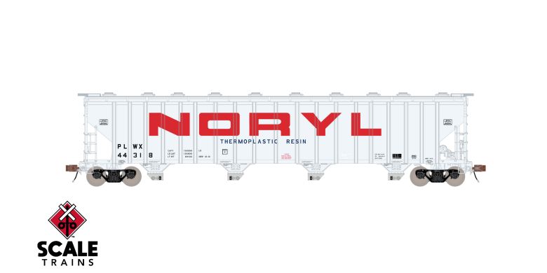 Scaletrains SXT39443 PS 5820 Covered Hopper, Noryl/PLWX/White/Large Red Lettering #44323 HO Scale