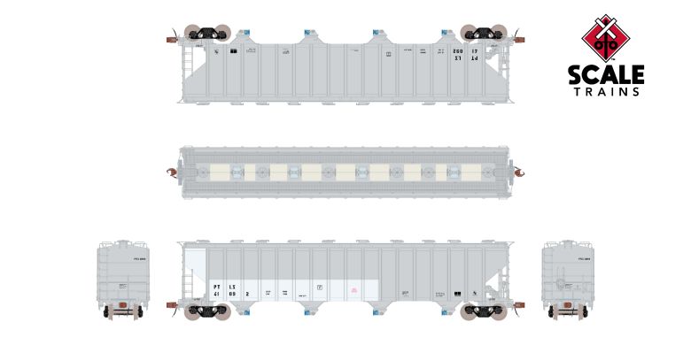 Scaletrains SXT39445 PS 5820 Covered Hopper, GE Rail Services/PTLX/Dark Gray/Patched #41092 HO Scale