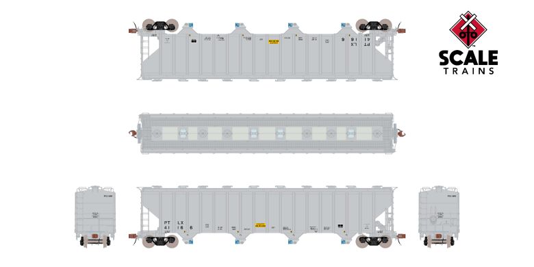 Scaletrains SXT39447 PS 5820 Covered Hopper, GE Rail Services/PTLX/Dark Gray #41166 HO Scale