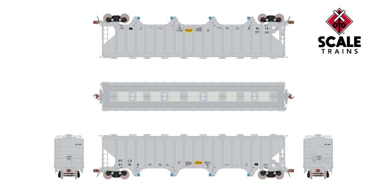 Scaletrains SXT39448 PS 5820 Covered Hopper, GE Rail Services/PTLX/Dark Gray #41182 HO Scale