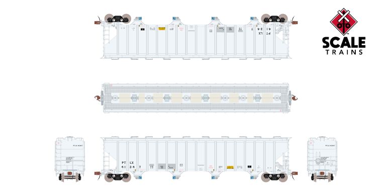 Scaletrains SXT39449 PS 5820 Covered Hopper, GE Rail Services/PTLX/Light Gray/Patched #41347 HO Scale