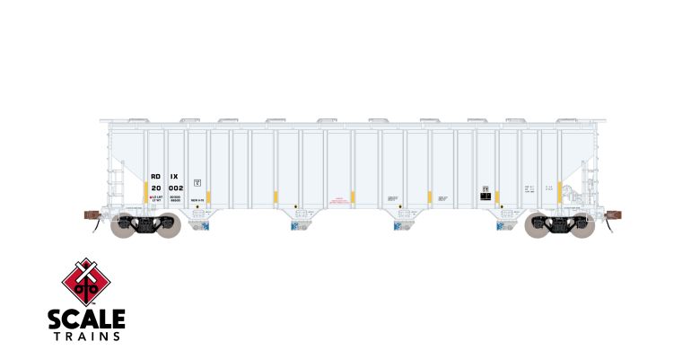 Scaletrains SXT39455 PS 5820 Covered Hopper, Entec Polymers/RDIX/White/Conspicuity Stripes/SALCO Kam-Op Outlets #20002 HO Scale
