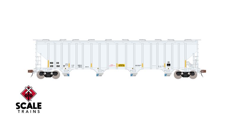 Scaletrains SXT39456 PS 5820 Covered Hopper, Entec Polymers/RDIX/White/Conspicuity Stripes/SALCO Kam-Op Outlets #20027 HO Scale