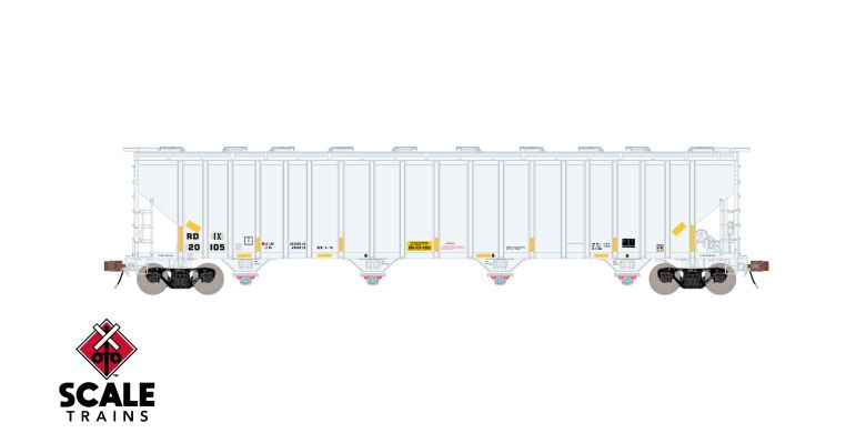 Scaletrains SXT39459 PS 5820 Covered Hopper, Entec Polymers/RDIX/White/Conspicuity Stripes/Miner 289C Outlets #20105 HO Scale