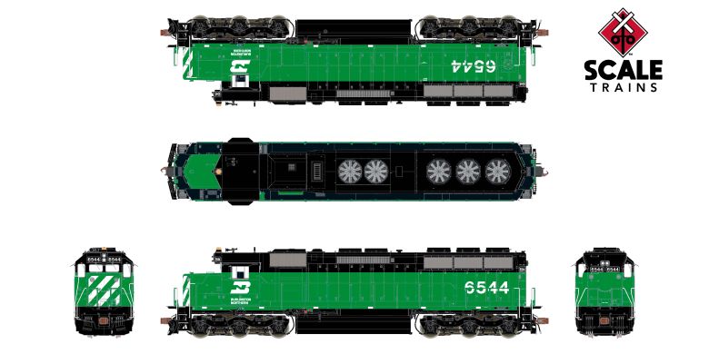 ScaleTrains SXT39761 EMD SD45 Phase III, Burlington Northern/As Delivered #6566 DCC & Sound HO Scale