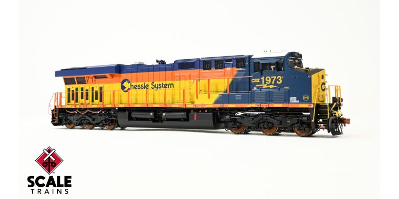 ScaleTrains SXT39905-7 GE ES44AH, CSX/Heritage/Chessie System #1973 DCC & Sound HO Scale