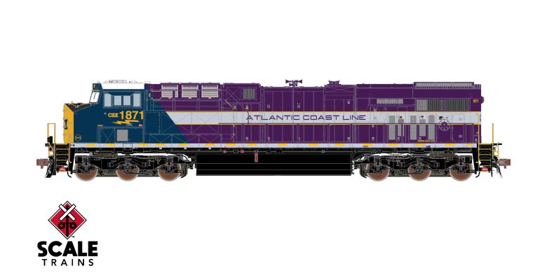 ScaleTrains SXT39931-7 GE ES44AH, CSX/Heritage/Atlantic Coast Line/ACL #1871 DCC & Sound HO Scale
