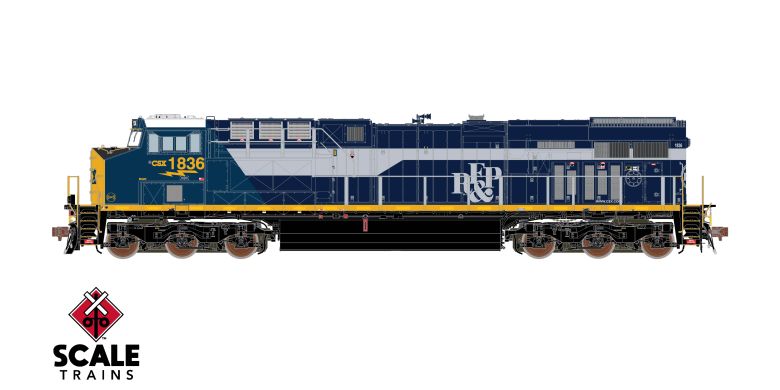 Scaletrains SXT39937 GE ES44AH - CSX/Heritage/Richmond, Fredericksburg & Potomac/RFP #1836 - ESU v5.0 DCC & Sound HO Scale