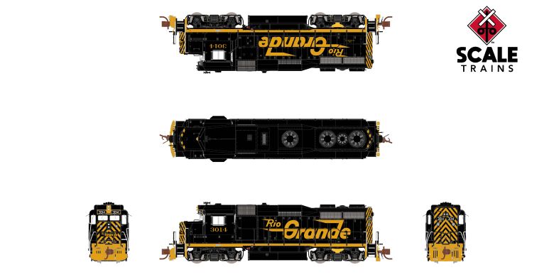 ScaleTrains SXT39967 EMD GP30, Rio Grande/Large Billboard Lettering #3014 DCC & Sound N Scale