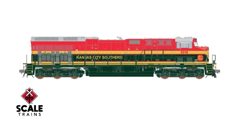 ScaleTrains SXT40376 Scale GE ET44AC, Kansas City Southern/Belle #5016 DCC & Sound HO Scale