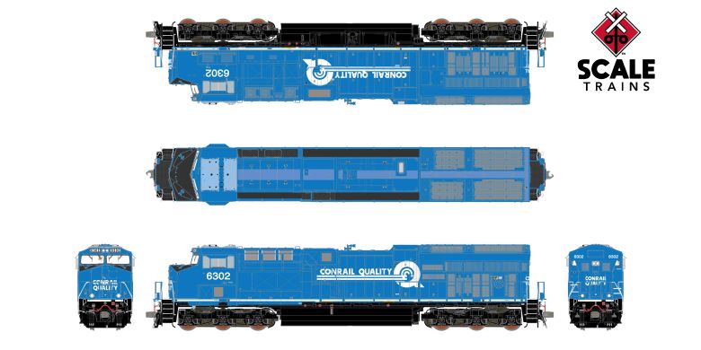 ScaleTrains SXT40579 GE ET44AC, Conrail/Quality #6302 DCC & Sound HO Scale