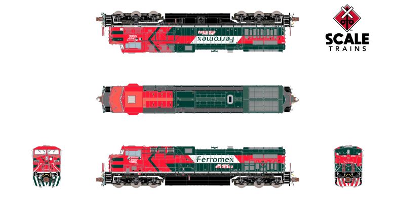 ScaleTrains SXT40625 GE AC4400CW, Ferromex/Diabla/Diexanos #4560 DCC & Sound N Scale