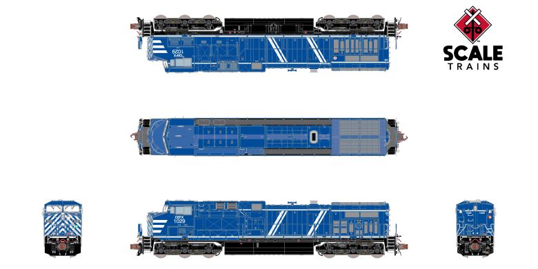 ScaleTrains SXT40641 GE AC4400CW, CEFX/Bluebird #1049 DCC & Sound N Scale