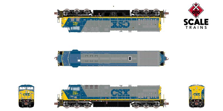 ScaleTrains SXT40645 GE AC4400CW, CSX/YN2/Spirit of Dante/CSXT #391 DCC & Sound N Scale