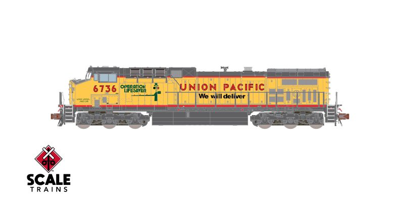ScaleTrains SXT40663 GE AC4400CW, Union Pacific/ex-C&NW/Operation Lifesaver/"We Will Deliver"/Red Sill #6736 DCC & Sound N Scale