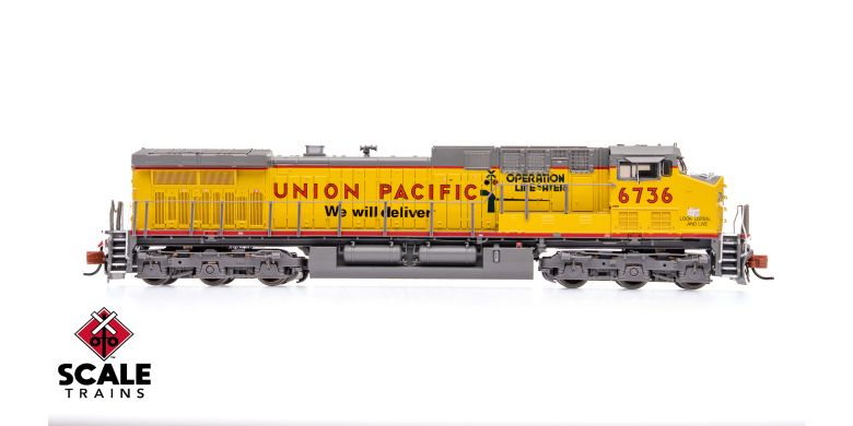 ScaleTrains SXT40663 GE AC4400CW, Union Pacific/ex-C&NW/Operation Lifesaver/"We Will Deliver"/Red Sill #6736 DCC & Sound N Scale