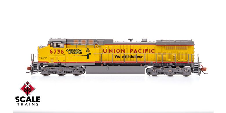 ScaleTrains SXT40663 GE AC4400CW, Union Pacific/ex-C&NW/Operation Lifesaver/"We Will Deliver"/Red Sill #6736 DCC & Sound N Scale
