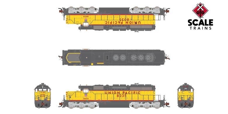 Scaletrains Rivet Counter SXT40733 EMD SD40-2, Union Pacific/Fast Forty/116" Snoot Nose #8052 DCC & Sound N Scale