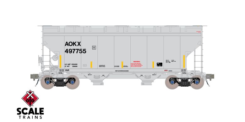 Scaletrains SXT41083 Gunderson 3250 Covered Hopper, Greenbrier Management Services/AOKX #497761 HO Scale