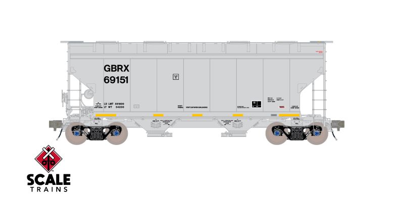Scaletrains SXT41115 Gunderson 3250 Covered Hopper, Greenbrier Leasing/GRBX #69151 HO Scale