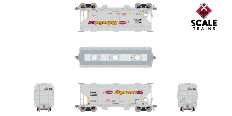 Scaletrains SXT41129 Gunderson 3250 Covered Hopper, Keg River Chemical/ex-AOKX Patched/Billboard/KEGX #450193 HO Scale