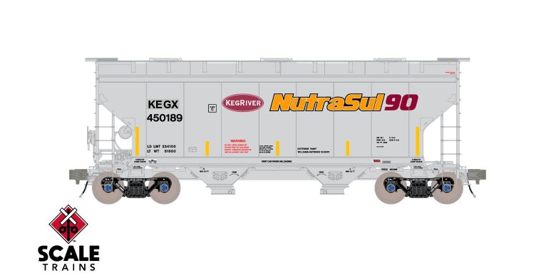 Scaletrains SXT41129 Gunderson 3250 Covered Hopper, Keg River Chemical/ex-AOKX Patched/Billboard/KEGX #450193 HO Scale